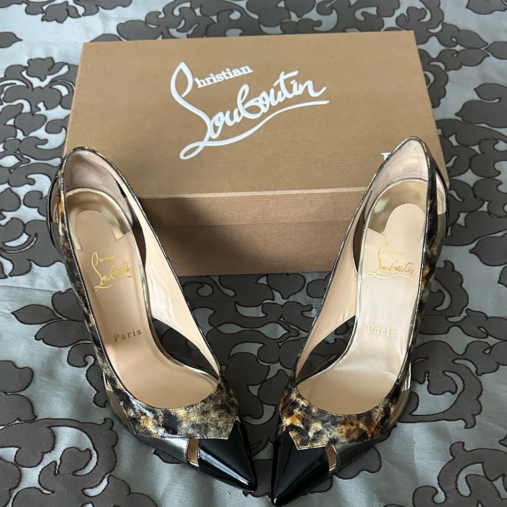 Christian Louboutin Black and Brown Heels